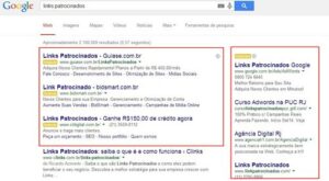 Exemplo de Links Patrocinados