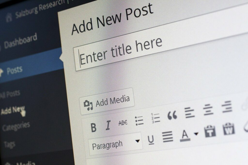 tela do wordpress para inserção de conteúdo é uma dica de como fazer marketing digital