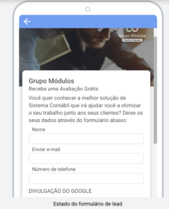 Formular der Lead-Anzeigen-Erweiterung von Google Ads