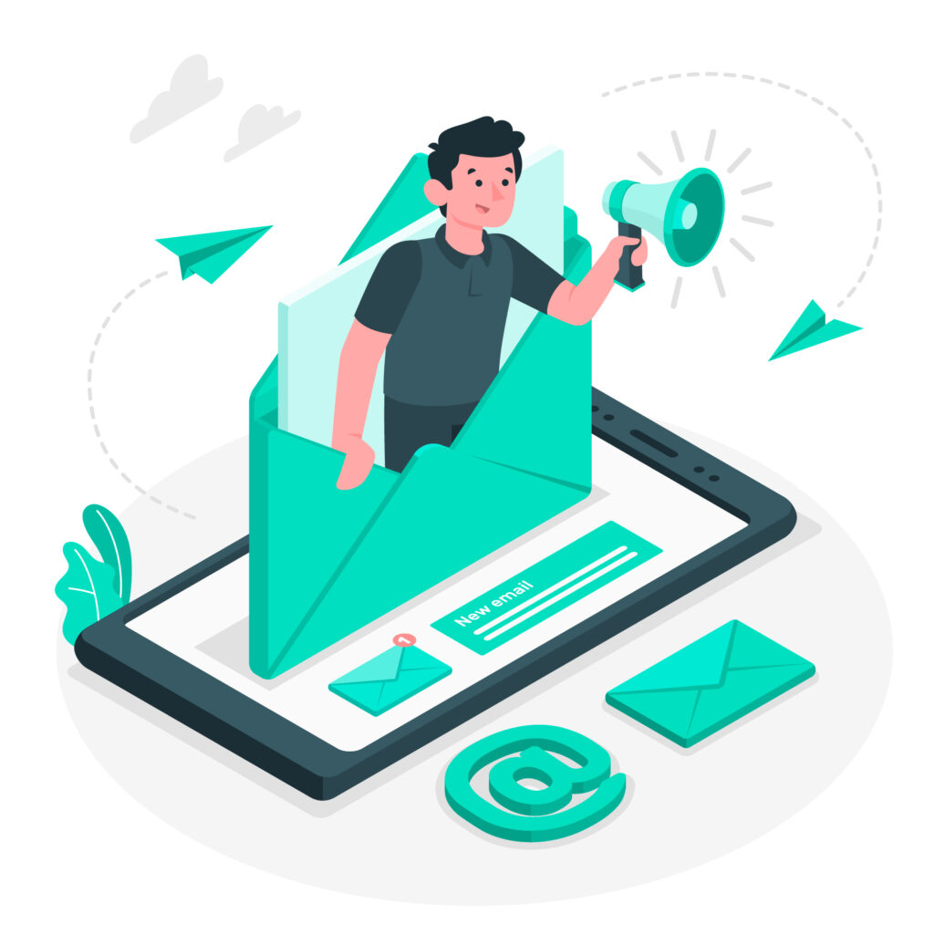 uma ilustração sobre email marketing