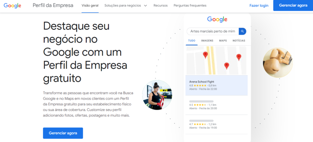 Screenshot von Google Mein Geschäft für Unternehmen