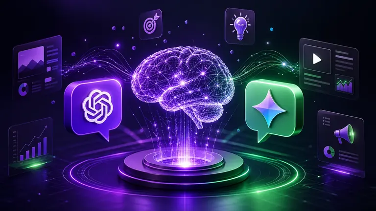 Titelbild: Generative AI im Marketing: Wie man ChatGPT und Gemini 2026 zur Skalierung von Ergebnissen einsetzt